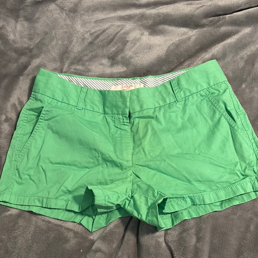 J. Crew Green Bermuda Shorts Casual Cotton Blend